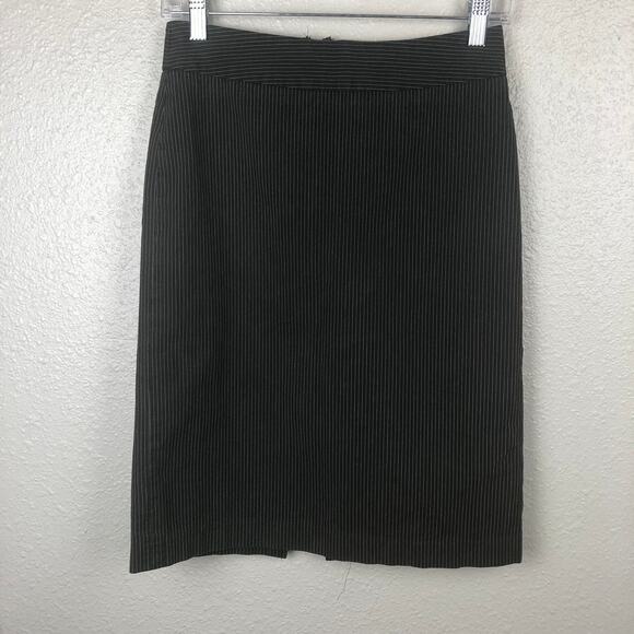 Gap Black, White, Brown Striped Pinstriped Straight Skirt - Picture 2 of 10